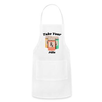 Take Your meds, vintage style - Adjustable Apron - white - Front - Julia (174cm)
