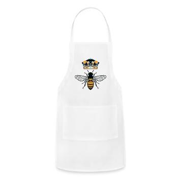 Queen Bee Crown Women Hive Beekeeping Bee Women - Adjustable Apron - white - Front - Julia (174cm)