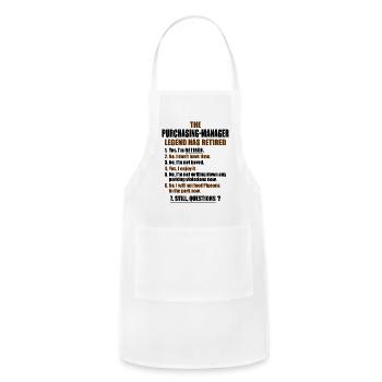 Retirement gift idea Retired Purchasing-Manager - Adjustable Apron - white - Front - Julia (174cm)