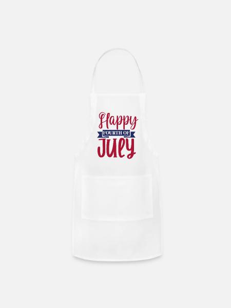 Happy Fourth of July - Adjustable Apron - white