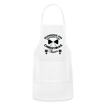 Running on caffeine and Christmas cheer T shirt - Adjustable Apron - white - Front - Julia (174cm)