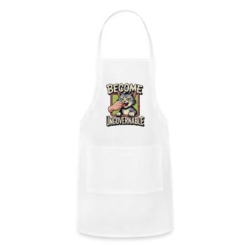Bold Cat Assertiveness Motivation  funny angri cat - Adjustable Apron - white - Front - Julia (174cm)