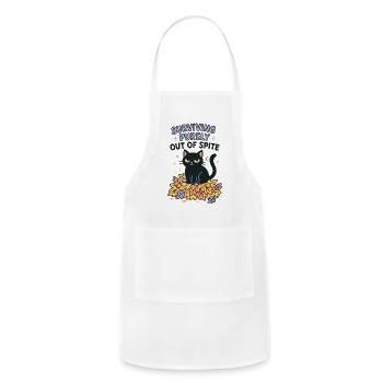 Surviving Purely Out Of Spite Sarcastic Black Cat  - Adjustable Apron - white - Front - Julia (174cm)