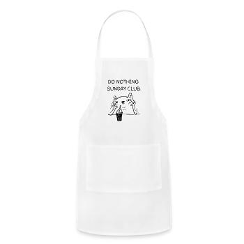 Do Nothing Sunday Club Cat - Adjustable Apron - white - Front - Julia (174cm)