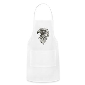 Eagle Head Drawing - Adjustable Apron - white - Front - Julia (174cm)