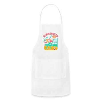 Summerween Summer Halloween Pumpkin Summerween - Adjustable Apron - white - Front - Julia (174cm)