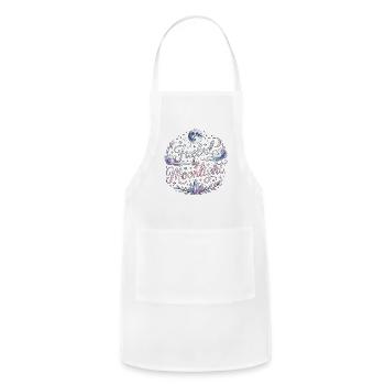 Witchcraft Fueled By Moonlight Loves Rune Symbols - Adjustable Apron - white - Front - Julia (174cm)