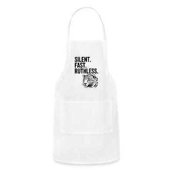 Silent. Fast. Ruthless. - Adjustable Apron - white - Front - Julia (174cm)