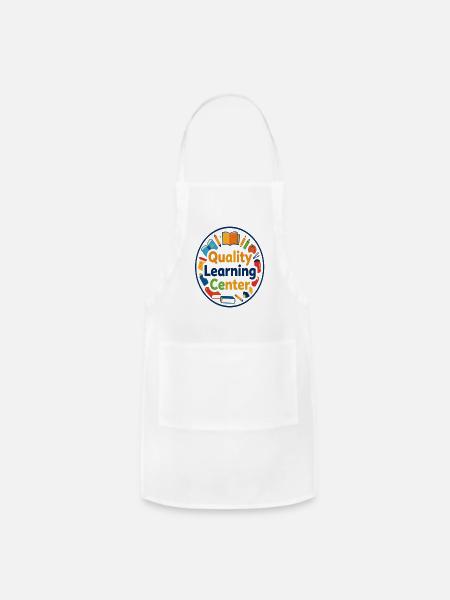 Quality Learning Center Logo - Adjustable Apron - white