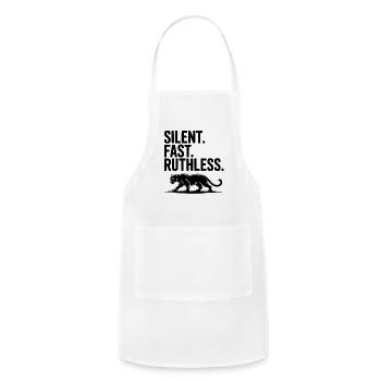 Silent. Fast. Ruthless. - Adjustable Apron - white - Front - Julia (174cm)