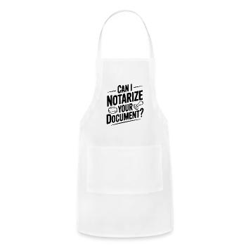 Can I Notarize Your Document? - Adjustable Apron - white - Front - Julia (174cm)