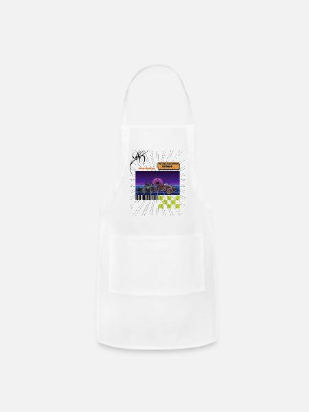 Grid Runner Aesthetic Retro Cars - Adjustable Apron - white
