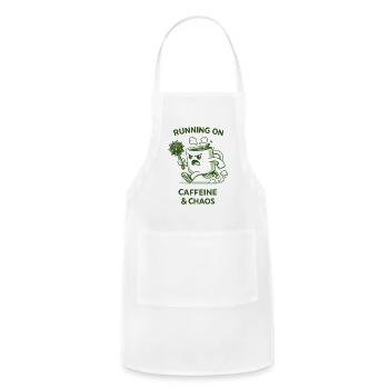 Running on Caffeine & Chaos - Adjustable Apron - white - Front - Julia (174cm)