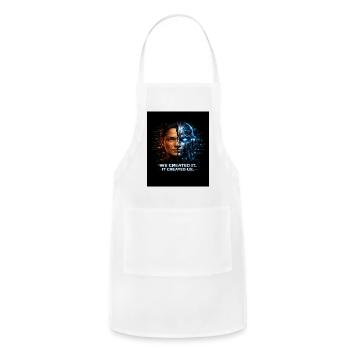 Human AI Split: Creation & Tech - Adjustable Apron - white - Front - Julia (174cm)