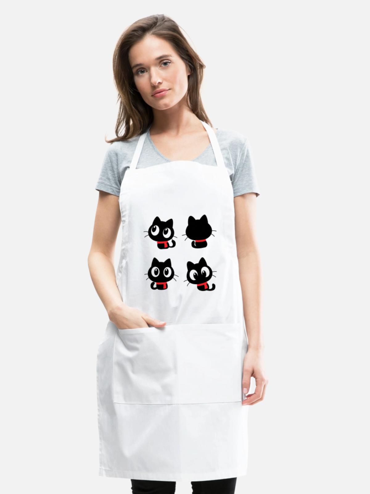 Noir Eyes Quartet - Adjustable Apron - white - Front - Julia (174cm)