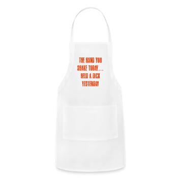 Distressed Orange Shake Today Dick Yesterday - Adjustable Apron - white - Front - Julia (174cm)