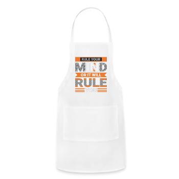 Rule Your Mind Or It Will Rule You Motivational - Adjustable Apron - white - Front - Julia (174cm)