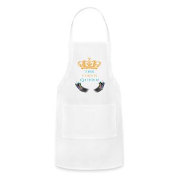 The_Fiber_Queen_-sized - Adjustable Apron - white - Front - Julia (174cm)