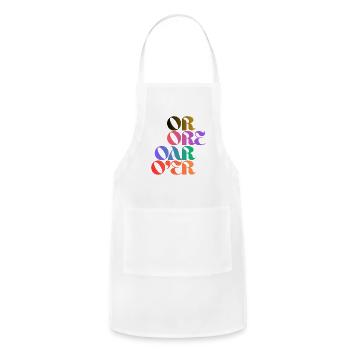 Colorful OR Word Stack, Homophones - Adjustable Apron - white - Front - Julia (174cm)