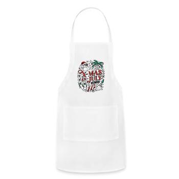 X-MAS IN JULY SUB-TEXT SEASONAL MOTIF - Adjustable Apron - white - Front - Julia (174cm)