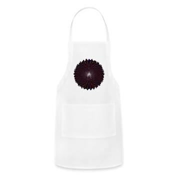 Radial Wavy Mandala in Maroon and Indigo - Adjustable Apron - white - Front - Julia (174cm)