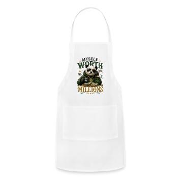 Myself Worth Millions Panda - Adjustable Apron - white - Front - Julia (174cm)