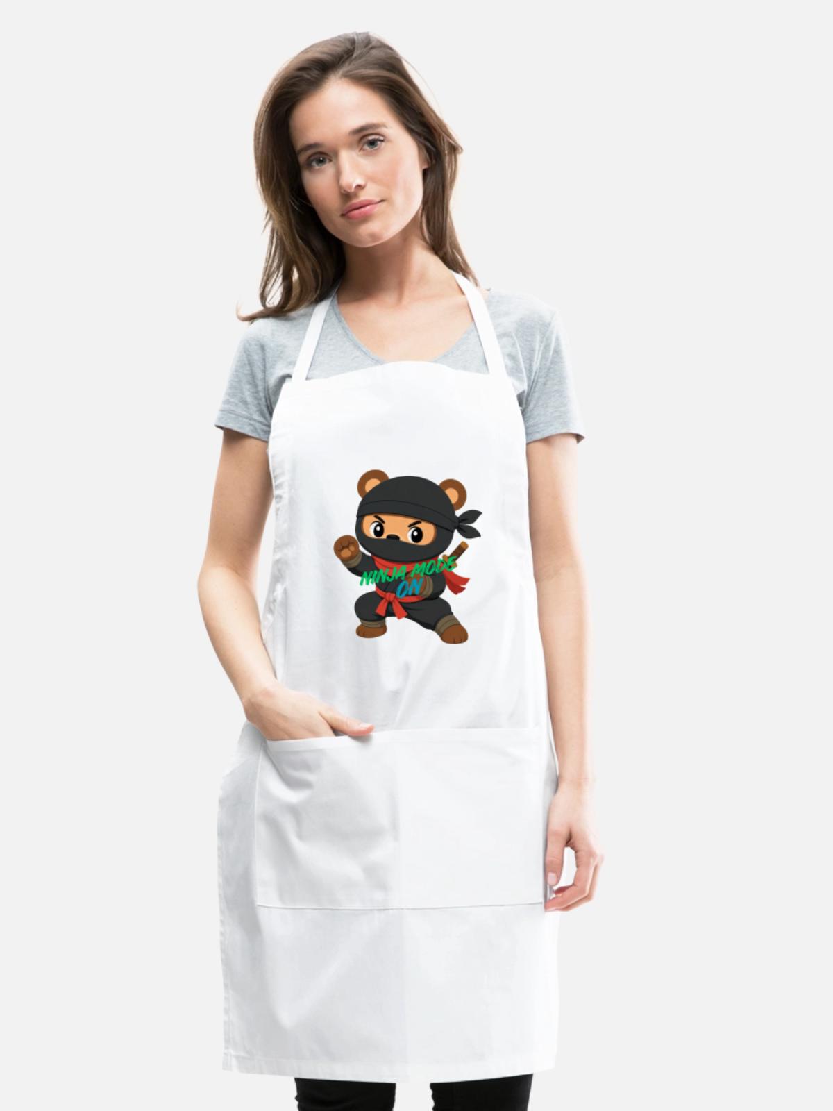 Ninja Panda Bear Mode On - Adjustable Apron - white - Front - Julia (174cm)