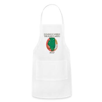 Illinois Family Map 2027 Reunion - Adjustable Apron - white - Front - Julia (174cm)