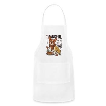 Thankful Frenchie Fall Dog Thanksgiving - Adjustable Apron - white - Front - Julia (174cm)