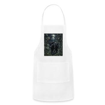 Night Panther in Jungle - Adjustable Apron - white - Front - Julia (174cm)