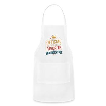 Official Mother In Law Favorite Son Daughter Gift - Adjustable Apron - white - Front - Julia (174cm)