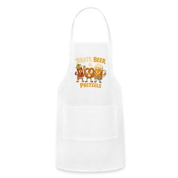 Brats Beer Pretzels Trio - Adjustable Apron - white - Front - Julia (174cm)