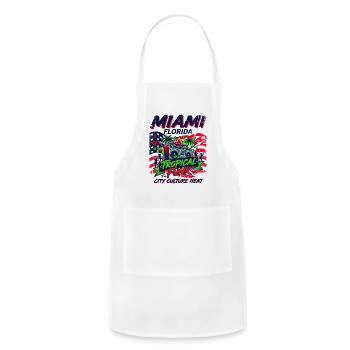 Miami Florida Tropical Funk City Culture Heat - Adjustable Apron - white - Front - Julia (174cm)