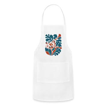 Abstract Folk Art Botanical Fruit And Leaves - Adjustable Apron - white - Front - Julia (174cm)