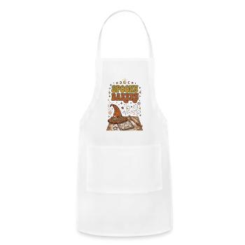 Groovy Spooky Bakery Retro Halloween T-Shirt - Adjustable Apron - white - Front - Julia (174cm)