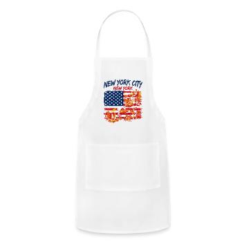 St New York City Flag Skyline And Landmarks - Adjustable Apron - white - Front - Julia (174cm)