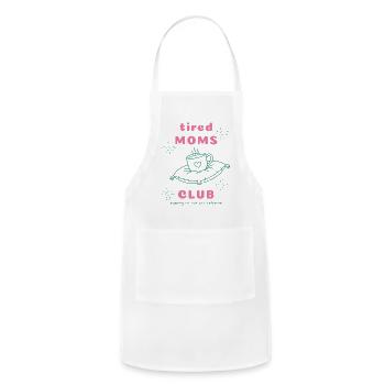 Tired Moms Club: Caffeine Edition - Adjustable Apron - white - Front - Julia (174cm)