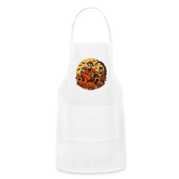 Halloween Skeleton Pumpkin Harvest Autumn Fall - Adjustable Apron - white - Front - Julia (174cm)