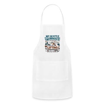 My Seattle Workout Is Lifting Espresso - Adjustable Apron - white - Front - Julia (174cm)