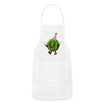 Watermelon Party Mascot Tee - Adjustable Apron - white - Front - Julia (174cm)