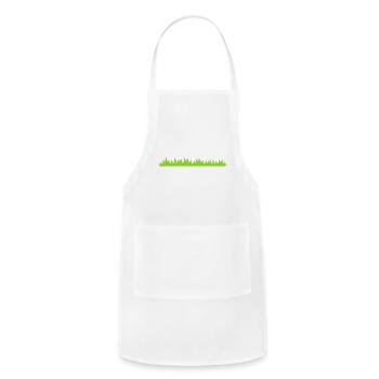 Grass Edge Print - Adjustable Apron - white - Front - Julia (174cm)
