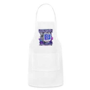 Neon Crying Monitor Meme - Adjustable Apron - white - Front - Julia (174cm)