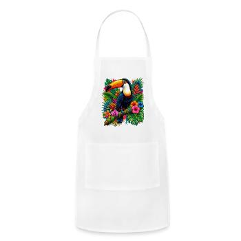 Vibrant_Toucan_in_Jungle - Adjustable Apron - white - Front - Julia (174cm)