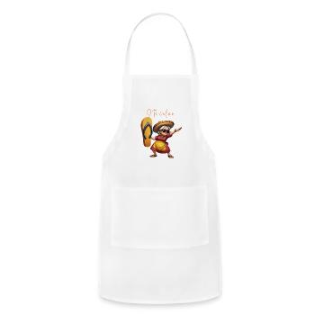 Funny Mexican Grandma Carton with Sandal 'Te Calma - Adjustable Apron - white - Front - Julia (174cm)