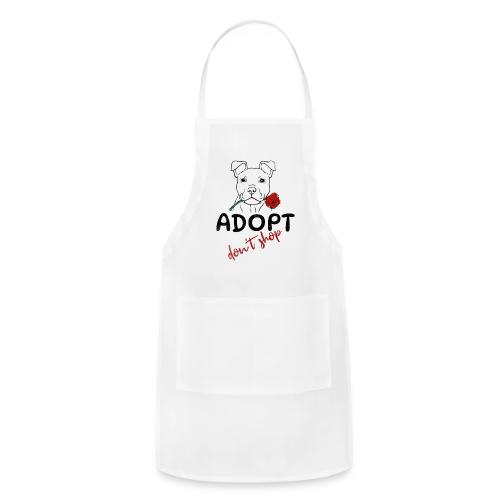 Retro Adopt Dont Shop Cute Puppy Rose Tee - Adjustable Apron