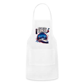 Ticket To Tokyo | NextStop : Tokyo - Adjustable Apron - white - Front - Julia (174cm)