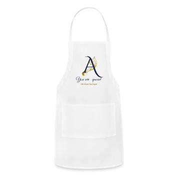 Ornate A Monogram with Gold Floral Swirl - Adjustable Apron - white - Front - Julia (174cm)