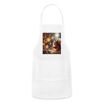 Lanterned Squirrel Winter Moonlight - Adjustable Apron - white - Front - Julia (174cm)