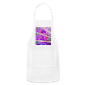 Neon Scrim Abstract Blocks - Adjustable Apron - white - Front - Julia (174cm)