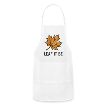 Leaf It Be Autumn Maple - Adjustable Apron - white - Front - Julia (174cm)